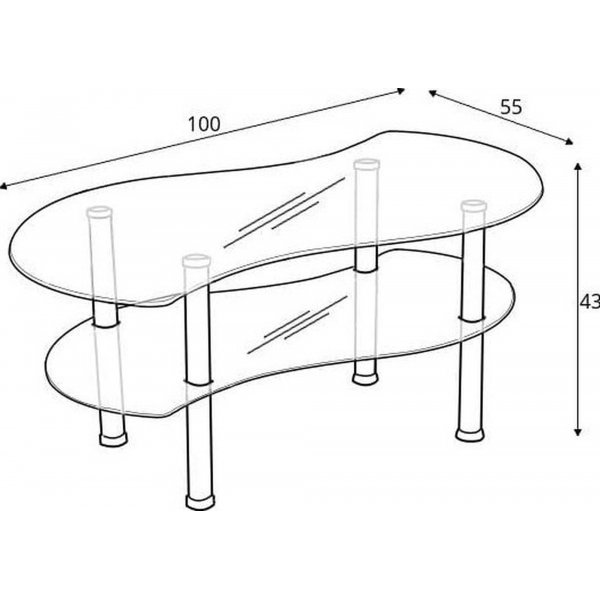 Ciara Couchtisch 100 x 55 cm - Schwarz/Chrom Ciara Couchtisch 100 x 55 cm - Schwarz/Chrom