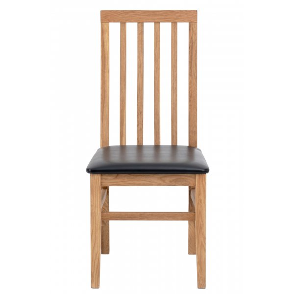 Esszimmerstuhl aus Eiche mit schwarzer Sitzfläche - Alaska Esszimmerstuhl aus Eiche mit schwarzer Sitzfläche - Alaska