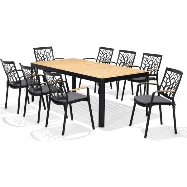 Portals Essgruppe 20 - Schwarz/Teak