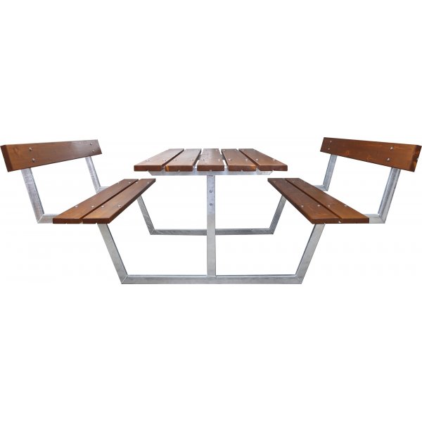 Rustikales Bankset mit Rckenlehne - Cappuccino