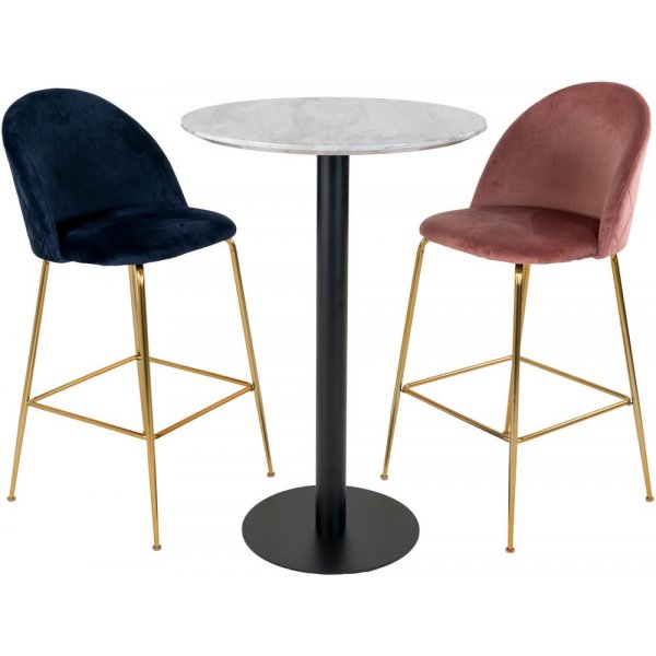 Bolzano Bartisch 70 x 70 cm - Marmorimitat/schwarz