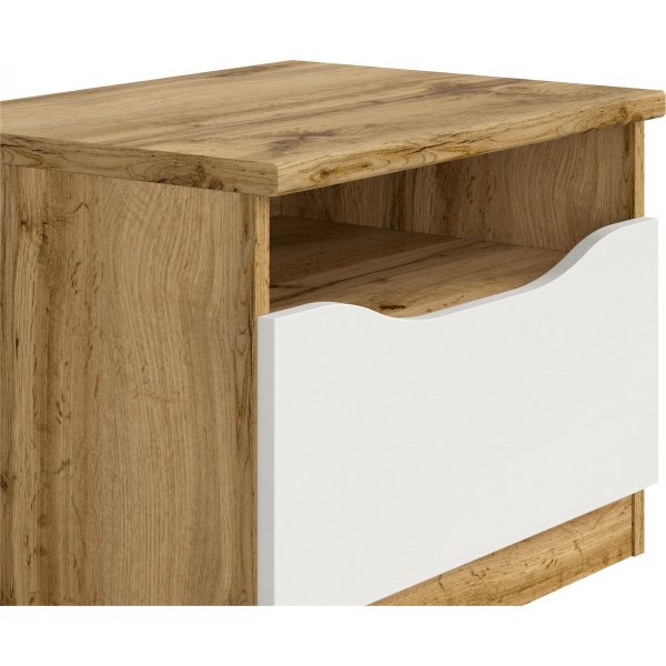 Nuis Nachttisch - Eiche/wei