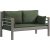Kappis 2-Sitzer Outdoor-Sofa - Braun/Grn + Mbelpflegeset fr Textilien