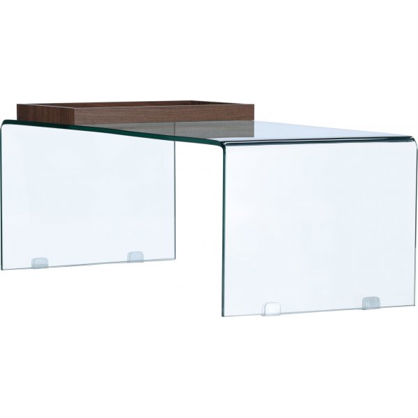 Telemark Couchtisch 110 x 50 cm - Transparent/Walnuss