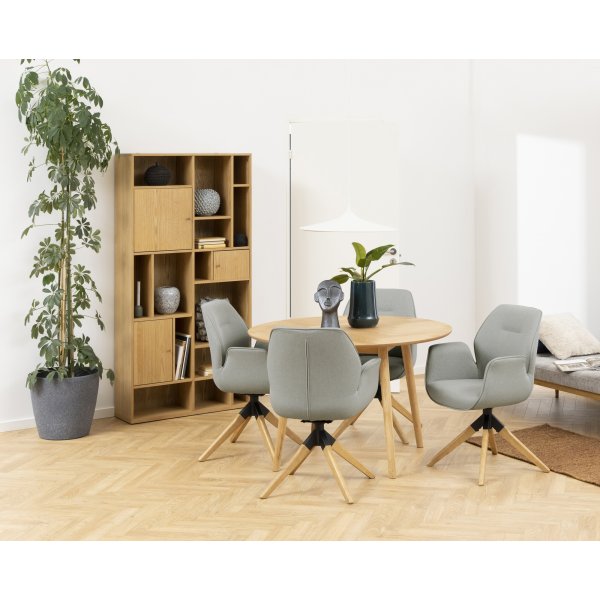 Aura Gestellstuhl - Hellgrau/Eiche Aura Gestellstuhl - Hellgrau/Eiche