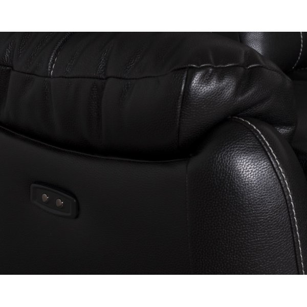 Enjoy Chicago Recliner-Ecksofa - 6-Sitzer (elektrisch) aus schwarzem Kunstleder