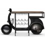 Klassische Vespa Bartheke 183 x 51 cm - Schwarz/Silber