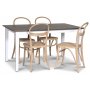 Lebensmittelgruppe Skagen; Esstisch 140 cm - Eiche wei / braun gebeizt mit 4 Danderyd No.16 Esszimmersthlen Whitewash