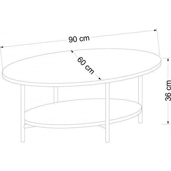Eli\\\'s Couchtisch 90 x 60 cm - Eiche/wei