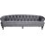 Oxford Deluxe 3-Sitzer-Sofa aus grauem Samt