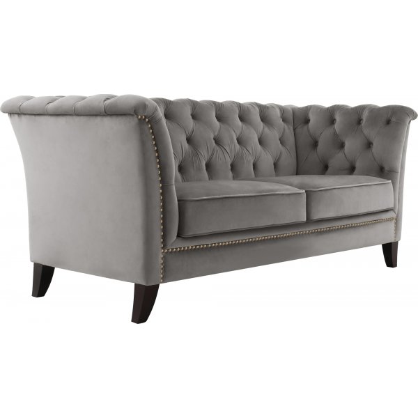 Sofa 2-Sitzer Chesterfield grau - Henry