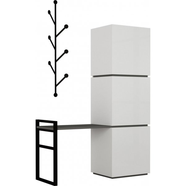 Mello Schuhschrank - Weiß/Anthrazit Mello Schuhschrank - Weiß/Anthrazit