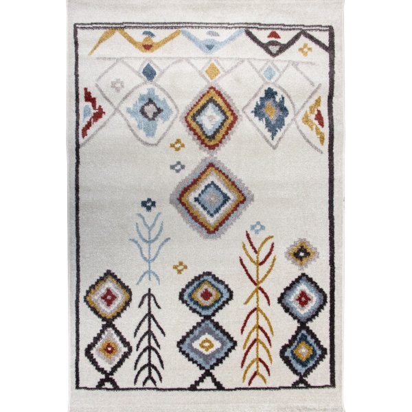 Karanda 290 Teppich - Cremewei/Blau