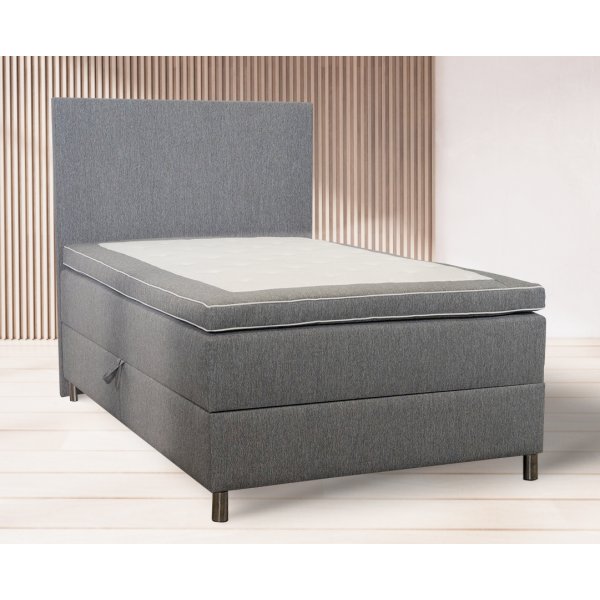 Bett mit Stauraum grau 120x200 cm