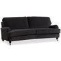 Kungshamn Howard 3-Sitzer, geschwungenes Sofa - Dunkelgrau (Samt)