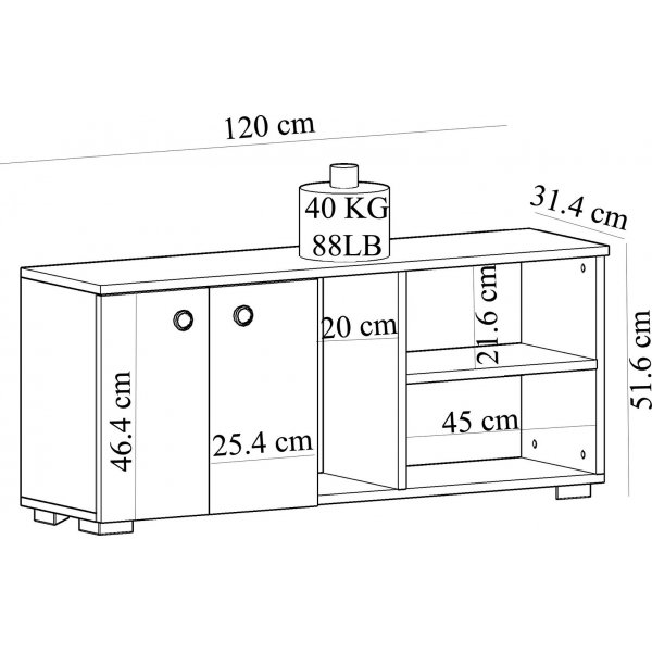 Sarandon Schuhschrank - Anthrazit/Wei
