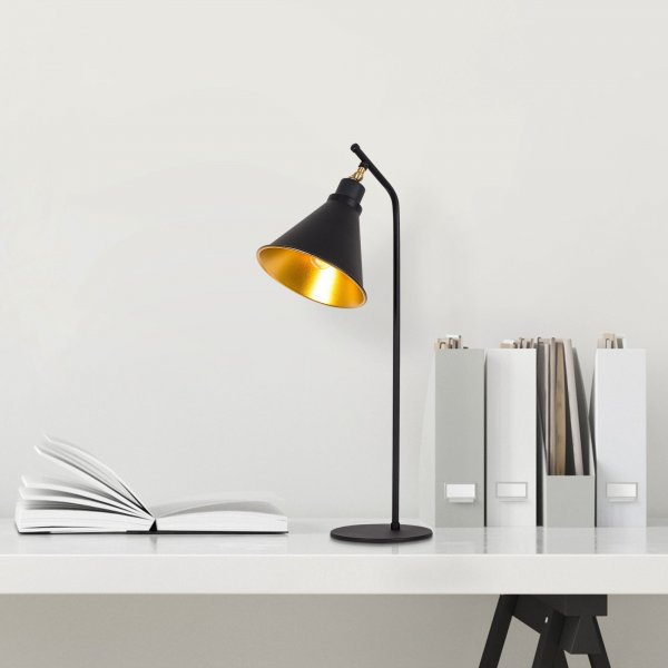 Sivani Tischlampe 2 - Schwarz/Gold