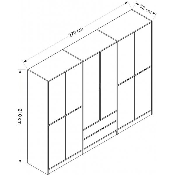 Elina Kleiderschrank - Schwarz