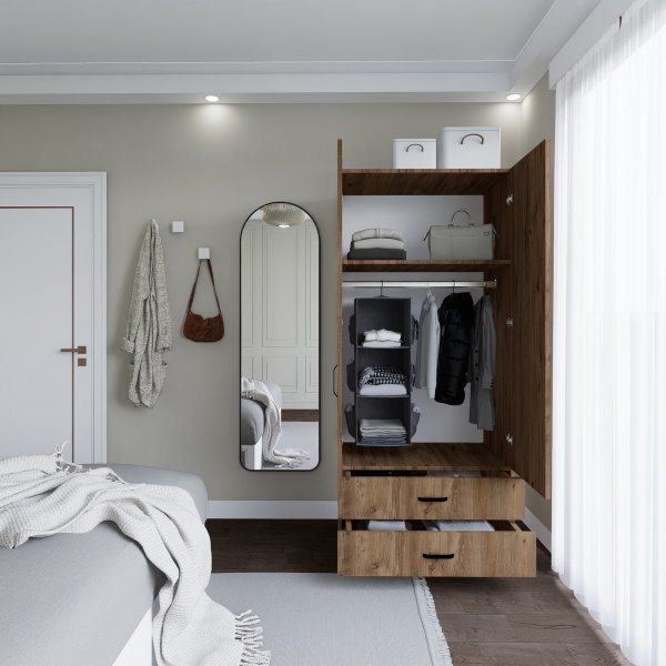 Yaman Kleiderschrank 80 x 47 x 182 cm - Kiefer