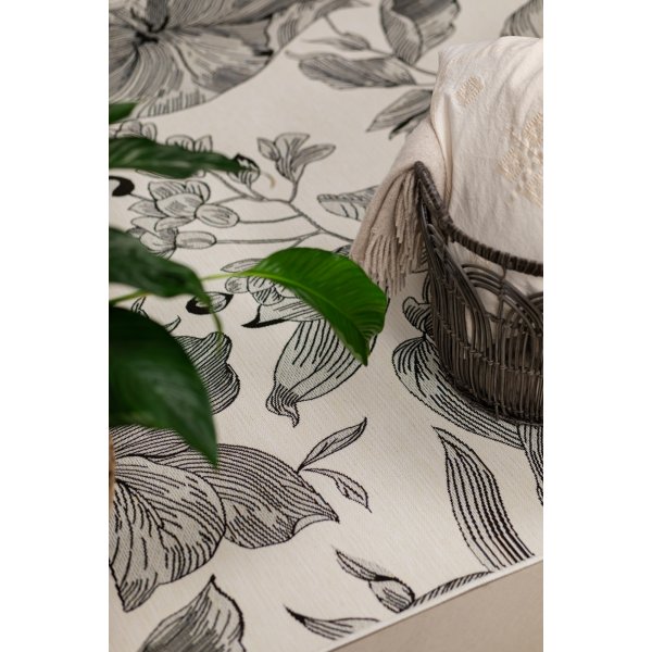 Domani Flower flach gewebter Teppich Weiß Domani Flower flach gewebter Teppich Weiß