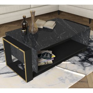 Bianco Couchtisch 106,4 x 60 cm - Schwarz/Gold