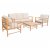 Tinka Bambus-Outdoor-Gruppe; 3-Sitzer-Sofa mit Tisch und 2 Sesseln - Bambus