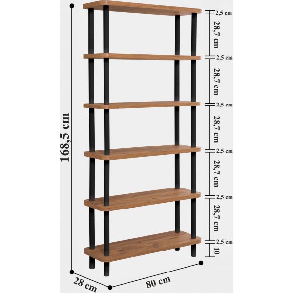 Galda Bücherregal - Schwarz/Kiefer Galda Bücherregal - Schwarz/Kiefer