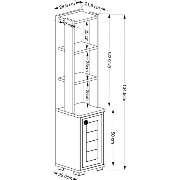 Canard Bcherregal - Wei/Saphireiche