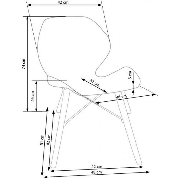 Dulce Esszimmerstuhl - Weiß Dulce Esszimmerstuhl - Weiß