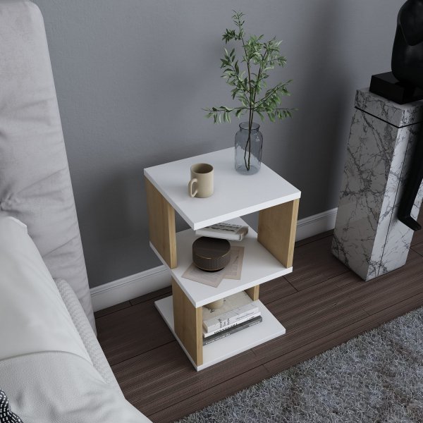 Carter Nachttisch - Weiß/Eiche Carter Nachttisch - Weiß/Eiche