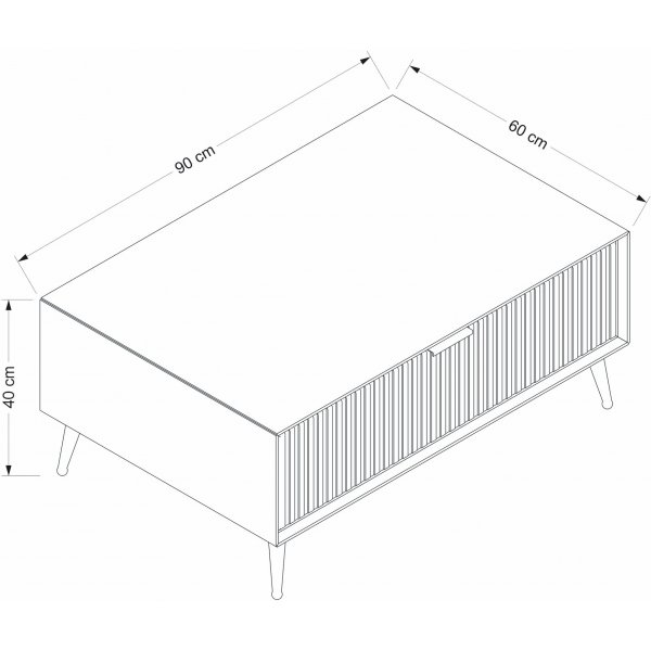 Lux Couchtisch 90 x 60 cm - Beige