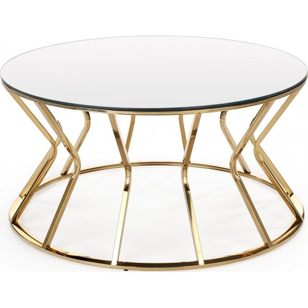 Afina Couchtisch 90 cm - Gold/Spiegelglas