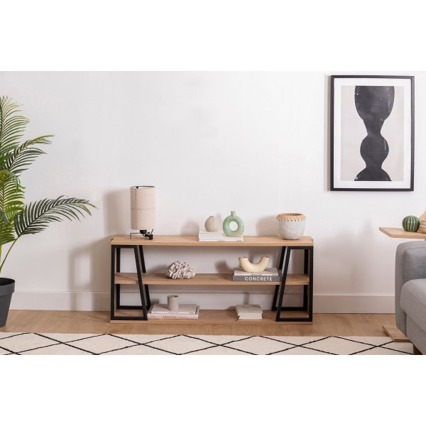 Lissa TV-Stnder 123,6 cm - Saphireiche/Schwarz