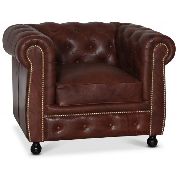Chesterfield Sessel braunes Leder