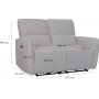 Chloe Kino elektrisches Relaxsofa 2-Sitzer - Helles Bouclè-Sofa