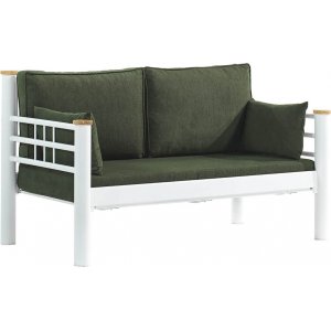 Kappis 2-Sitzer Outdoor-Sofa - Wei/Grn + Mbelpflegeset fr Textilien