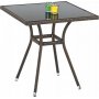 Benin Esstisch 70 cm - Dunkelbrauner Kunststoff-Rattan