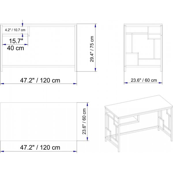 Victory Schreibtisch 120x60 cm - Weiß Victory Schreibtisch 120x60 cm - Weiß
