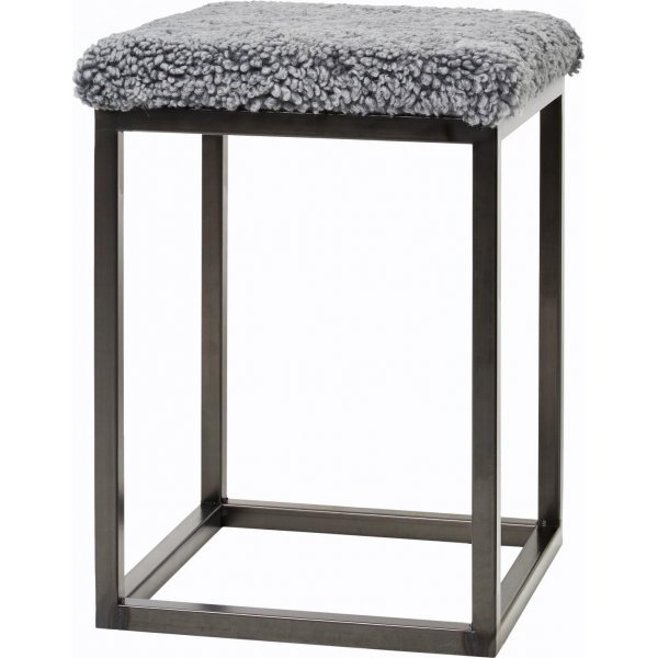 Palettenhocker Hellgrau/Schwarz - 35 x 35 x 50 cm