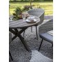 Outdoor-Gruppe Aster: Scottsdale runder brauner Esstisch 112 cm inklusive 4 Aster-Sesseln aus grauem Kunstrattan