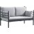 Manyas 2-Sitzer Outdoor-Sofa - Schwarz/Rauch + Mbelpflegeset fr Textilien