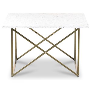 Terrazzo Couchtisch 75x75cm - Bianco Terrazzo & MessingUntergestell Terrazzo Couchtisch 75x75cm - Bianco Terrazzo & MessingUntergestell