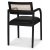 Sikns Stuhl mit schwarzem Gestell und Rattan + Mbelpflegeset fr Textilien