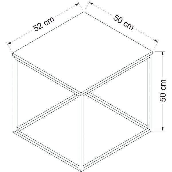 Basak Couchtisch 52 x 50 cm - Walnuss