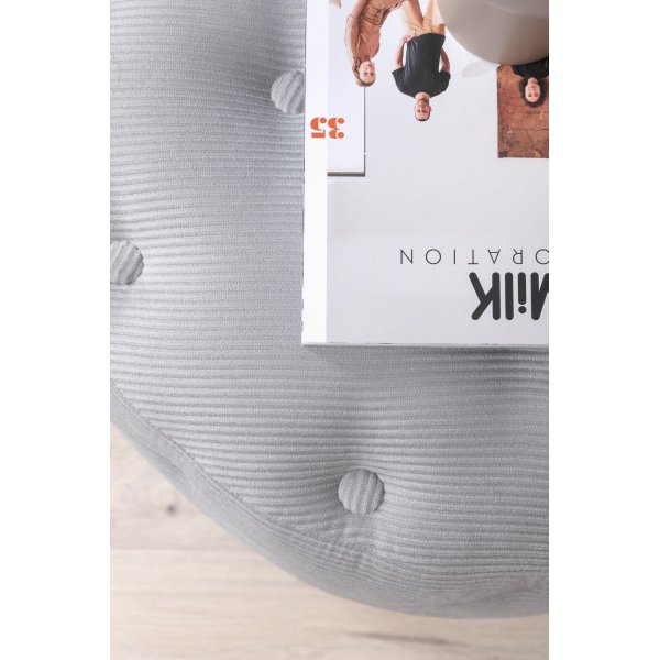 Respit Hocker - Grauer Kordsamt Respit Hocker - Grauer Kordsamt