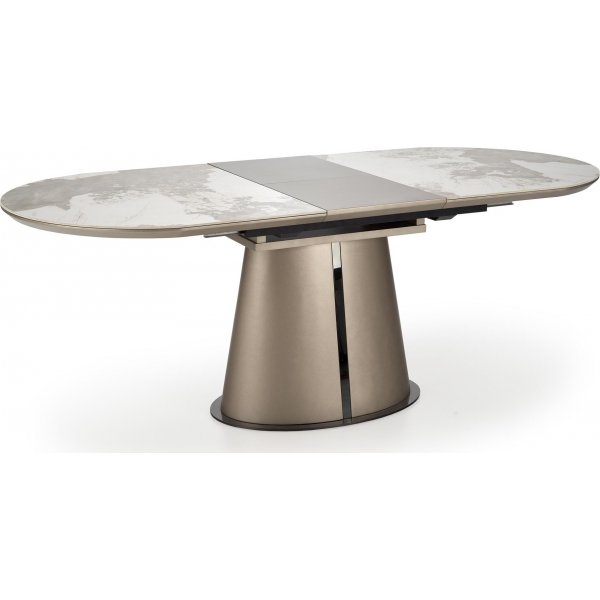 Robinson Esstisch 160-200 x 90 cm - Beiger Marmor/Cappuccino/Schwarz Robinson Esstisch 160-200 x 90 cm - Beiger Marmor/Cappuccino/Schwarz