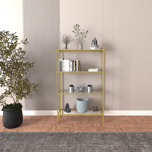 Marta B�cherregal - Gold/Glas