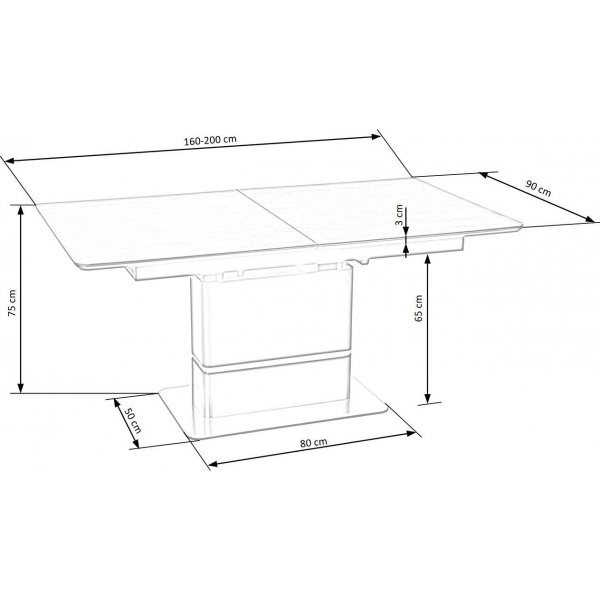 Martin Esstisch 160-200 x 90 cm - Dunkelgrau/Schwarz Martin Esstisch 160-200 x 90 cm - Dunkelgrau/Schwarz
