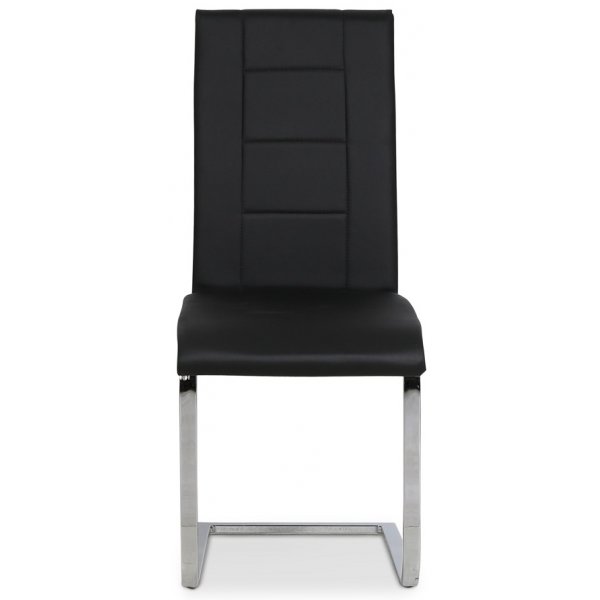 Denver Esszimmerstuhl - schwarz/wei (PU-Chrom)