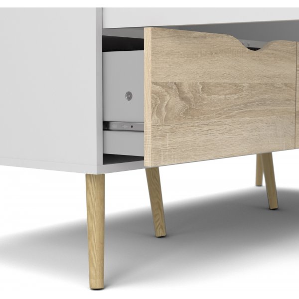 Oslo Kleiderschrank mit 3 Türen - Weiß/Eiche Oslo Kleiderschrank mit 3 Türen - Weiß/Eiche